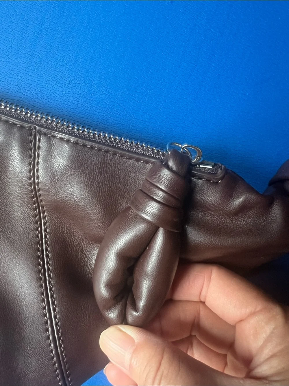 Lemaire Dark Brown Leather Logo Patch